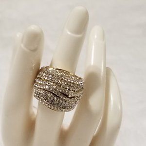 Gold and Rhinestone Costume Jewelry Ring